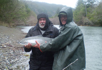 Ralph with a Steelhead the day before Christmas